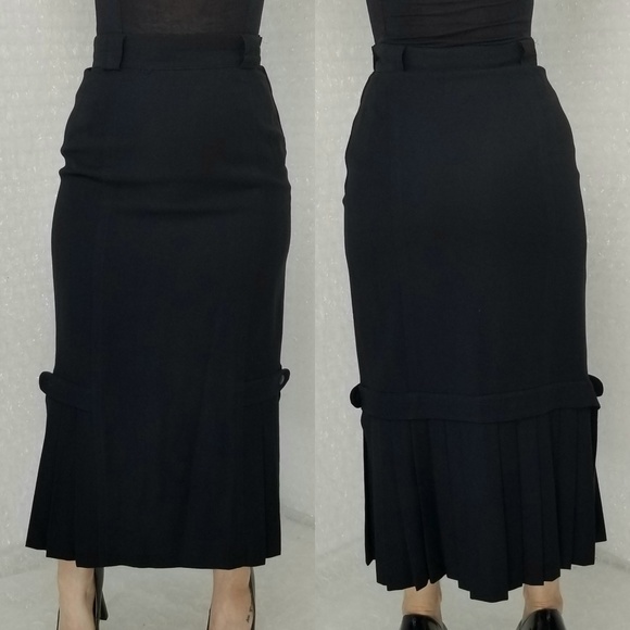 SOLD🌈Louis Féraud 1980s Wool pencil skirt - Picture 3 of 8